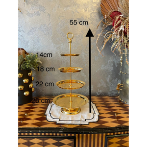 Support à gâteau en métal à hauteur réglable, 4 niveaux, design polyvalent, personnalisable pour la présentation de gâteaux lors de toute événement, y compris les réunions informelles - Product Image 3