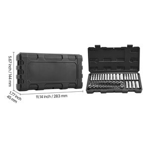 ชุดเครื่องมือซ็อกเก็ต 46 ชิ้น ขนาด 1/4 นิ้ว แบบ SAE เมตริก ขนาดมาตรฐาน ชุดเครื่องมือช่างพร้อมกล่องเก็บ - Product Image 2