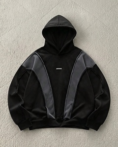 Sudadera con Capucha de Algodón Grueso de Diseño Nuevo OEM para Hombre, Estilo Retro con Costuras Expuestas, Gráficos Personalizados, Ropa Urbana Futurista - Product Image 4