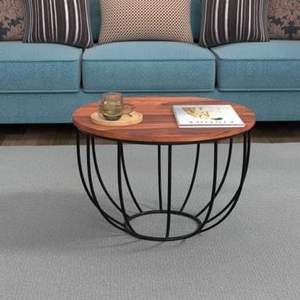 Table basse traditionnelle antique pour salon, plateau en bois avec base en métal noir, bureau à domicile, durable, écologique, prix de gros - Product Image 5