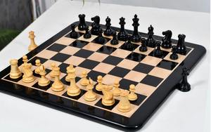 Juego de ajedrez vintage Staunton de 1849, patrón Staunton, en madera de ébano y haya, Rey de 3.75 pulgadas con Rey y tablero estampados, al mejor precio. - Product Image 5