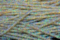 Perles Rondelles d'Opale de Feu Naturelle Éthiopienne Lisses Percées Multicolores 3-5mm avec Trou de Perçage de 0.4mm pour la Fabrication de Bijoux