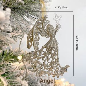Decorazioni per alberi di Natale acriliche infrangibili per feste 2022 18/24 pezzi Set di ornamenti angeli con fiocchi di neve grandi; Appendere decorativi - Product Image 4