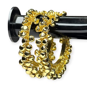 Heavy Kashmiri Ghungroo Metal <b>Bangles</b> 24K Gold Plated Jhumki Look Wedding Festive Jewellery for Women - Product Image 3