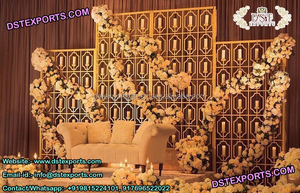 Mur de bougie en métal Unique pour réception, décor de scène, mur de bougie élégant et boîtes pour scène de mariage, mur de bougie de réception tendance - Product Image 5