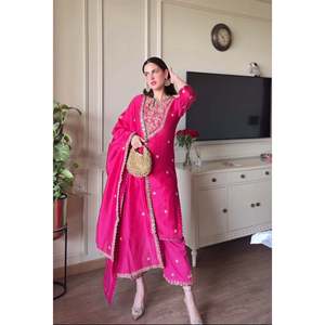 Beautiful Fancy Style <b>Indian</b> & Pakistani Party Wear <b>Top</b> Pant Dupatta - Product Image 1