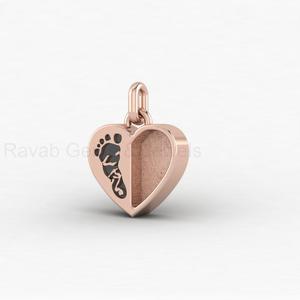 Plata de Ley 925 Sólida, Chapada en Oro de 14K, Dije de Corazón Personalizado con Huellas de Bebé, Engaste de Bisel, Joyería de Resina DIY para Recuerdo - Product Image 2