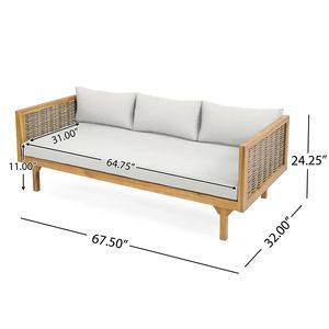 Set di mobili da giardino premium Claremont con divano letto a 3 posti e tavolo in legno di acacia - Product Image 6