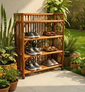Wooden <b>Shoe</b> Rack Storage <b>Holder</b> Wooden Shelf Organizer for Entryway Closet Living Room - Product Image 5
