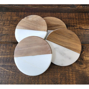 Eco-Friendly Unique Marble <b>Drink</b> <b>Coasters</b> Durable Washable Natural Stone Style Modern Cut Technique Rectangle Shape Promotional - Product Image 6