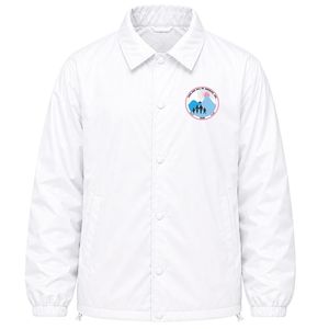Chaqueta Deportiva Blanca con Logotipo Bordado, Chaqueta Cortavientos con Botones, Ropa Exterior Informal para Hombre y Mujer, para Deportes y Uso Diario - Product Image 1