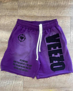 Shorts décontractés en coton pour hommes avec ceinture élastique, logo personnalisé imprimé, en molleton doux, 100 % coton confortable - Product Image 5