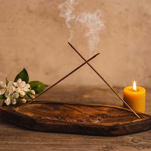 Pure Source India Natural Wood Bote Shape Incense Holder and Ash Catcher - Product Image 4
