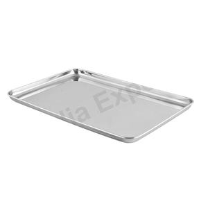 Plateau de service rectangulaire en acier inoxydable, plats et assiettes - Product Image 1
