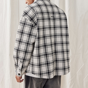 Wholesale Winter Streetwear <b>Flannel</b> Shirt <b>Jacket</b> Hooded Long Sleeve Plaid Polyester Lined Breathable Windproof Eco-Friendly - Product Image 5