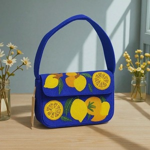 2024 Handmade Luxury Women's Vintage Fashion <b>Embroidered</b> Beaded <b>Clutch</b> <b>Bag</b> Summer Beach-Ready Genuine Leather Lining for Parties - Product Image 6