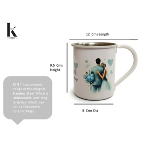 Mug en acier inoxydable de qualité alimentaire avec impression Taj Mahal, artisanat KSN, Inde - Product Image 4