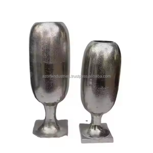 แจกันดอกไม้ทำจากอลูมิเนียมหล่อทรงรีมี2ขนาดทำจากนิกเกิลตกแต่งบ้านโดยใช้ในอุตสาหกรรม azora - Product Image 1