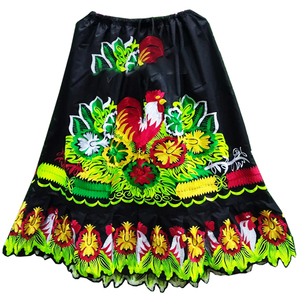 Jupe Hawaïenne Longue en Satin Brodé Floral de Haute Qualité pour Femme, Motif Insulaire, Dernière Collection Guam Micronésie, Ornée de Paillettes - Product Image 5
