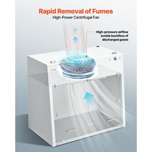 Cappa aspirante da laboratorio canalizzata con luce LED, pre-filtro G1, area di lavoro 19.69 x 41.54 x 27.56 pollici, attrezzatura di scarico per uso professionale - Product Image 2