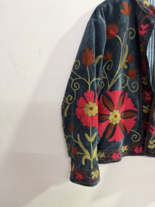 Wholsale Suzani <b>Velvet</b> <b>Jacket</b> Handmade Floral Embroidery <b>Jacket</b> Boho Hippie <b>Jacket</b> Inside Cotton Iining <b>Jacket</b> Winter <b>Jacket</b> - Product Image 4
