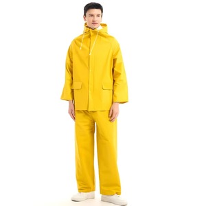 Custom Waterproof Rain Suit for Men & Women | <b>PVC</b>/Polyester Rainwear | Hooded Rain Jacket & <b>Pants</b> Set | - Product Image 1