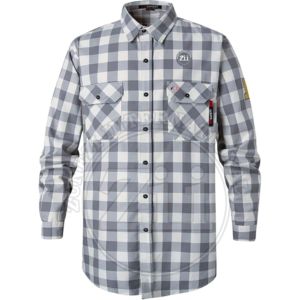 Camisa de Seguridad de Algodón FRC con Estampado a Cuadros ZUNEZI ZI-7085 NFPA 2112 CAT2, Resistente al Calor de 300C-500C, con Respirador - Product Image 1