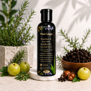 Aceite Capilar de Romero y Aloe Vera con Tu Logotipo, para Todo Tipo de Cabello, Aceite Reparador Natural a Base de Hierbas, 100 ml - Product Image 4