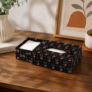 Boîte à mouchoirs en bois artisanal de luxe, imprimée, avec finition en tissu décoratif, porte-serviettes de table - Product Image 6