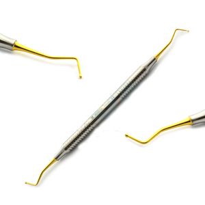 Instruments de placement de composite dentaire Bone Bridge, pointes dorées, acier inoxydable, réutilisables, certifiés CE Classe I, manuels - Product Image 3