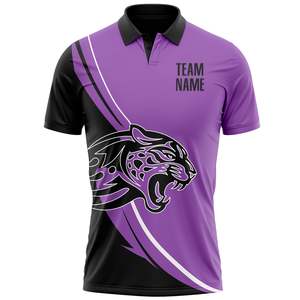 เสื้อโปโลทีมพรีเมียมสั่งทำพิเศษ ลายเสือ พิมพ์โลโก้ด้านหน้า หมายเลขผู้เล่นด้านหลัง ผ้าโพลีเอสเตอร์ระบายอากาศดี รับผลิตแบบ OEM ODM จากโรงงาน - Product Image 2