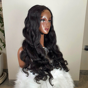 Perruque 26 pouces, ondulée, 100% cheveux humains vietnamiens, closure 5*5, couleur noir naturel - Product Image 3