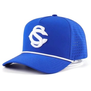 Vietnam Factory OEM Premium Breathable Golf <b>Hat</b> Laser Perforated Custom 3D Puff Logo Rope Cap High Quality Performance Snapback - Product Image 2