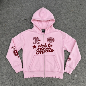 Sudadera con Capucha Blanca de Nuevo Diseño con Cremallera y Logotipo Rojo Estampado, Chaqueta de Forro Polar Informal Unisex para Otoño - Product Image 3