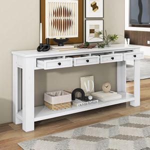 Consolle con Cassetti Portaoggetti e Ripiano Inferiore per Ingresso, Corridoio o Divano, con Funzionalità di Organizzazione Pratiche - Product Image 4