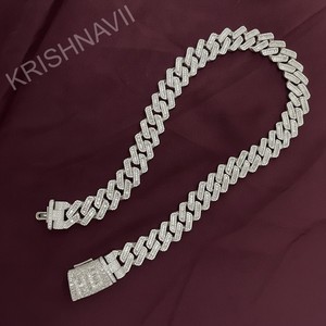 20MM Moissanite 925 Silver 18K Gold Plated Cuban Link Chain Iced Mens Women Luxury Hip Hop Jewelry <b>Statement</b> <b>Necklace</b> Premium - Product Image 1