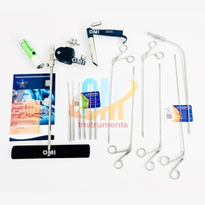 Instrumentos OldMed para Microcirugía Laríngea, Juego de Laringoscopio de Pedestal, 15 Piezas, Cirugía ORL, Acero Inoxidable de Grado Médico - Product Image 1