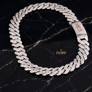 Luxury Iced Out Cuban Link Chain <b>Necklace</b> for Men and Women Hip Hop Diamond Look White Gold Plated <b>Statement</b> Jewelry - Product Image 2