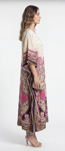 Caftán Maxi para Mujer, Vestido Largo de Poliéster con Plumas de Seda, Corte Holgado, Elegante y Fluido, Atuendo Modesto para Verano, Invierno, Otoño y Primavera - Product Image 2