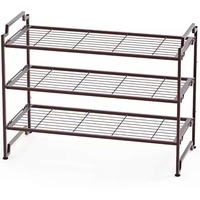 Meuble à chaussures métallique à 4 niveaux, moderne, autoportant, gain de place, argenté, pour la maison et l'hôtel, rangement robuste pour chaussures