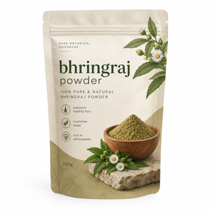 Poudre de feuilles de Bhringraj 100% naturelle de qualité cosmétique, poudre de Bhringraj de qualité supérieure pour une routine de soin des cheveux naturelle - Product Image 1