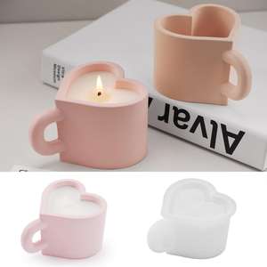 Aromatherapy <b>Candle</b> Cup Love Tea Cup Storage Vase Gypsum Cement <b>Candle</b> Silicone <b>Mold</b> - Product Image 4
