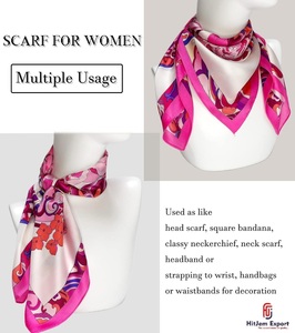 High Quality Printed Short <b>Scarf</b> Fabric OEM ODM Private Label Textile Manufacturer Custom Fashion Products Export - Product Image 4