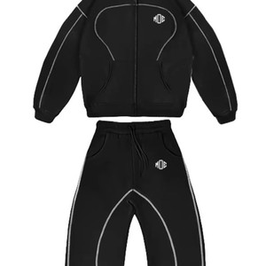 Fashionable Boxy Fit Windbreaker Tracksuits Waterproof Sportswear Set Hip Hop Streetwear Zipper Hooded Nylon <b>Hoodie</b> Sets OEM - Product Image 2