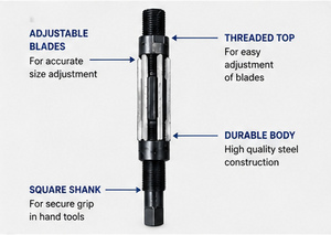 ชุดรีมเมอร์มือปรับได้ 10 ชิ้น H1 ถึง H10 ขนาด 3/8" ถึง 15/16" ผลิตที่เดลี - Product Image 2