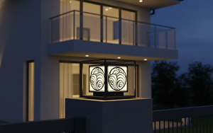 Lampadaire LED moderne de 8 pouces à effet vague, en acier noir, pour allée de villa, éclairage décoratif extérieur pour portail, AC 220V (±10%) - Product Image 6