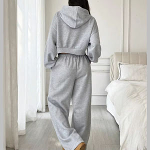 Conjuntos de Sudaderas con Capucha y Mangas Largas para Niñas, Pantalones Deportivos de Cintura Alta con Bolsillos, Chándal de Invierno para Mujer, 100% Algodón - Product Image 2