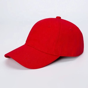 Casquette de baseball rouge à 7 panneaux, couleur unie, 100 % polyester sergé, ajustée, unisexe, décontractée, respirante, imperméable, réglable, pour sports d'été - Product Image 1