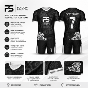 Ensemble d'uniformes de football personnalisés pour hommes, sublimation, respirant, séchage rapide, design dragon, maillot de football, tenue d'entraînement, vêtements de sport - Product Image 5