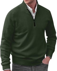 Pull à col roulé imprimé 100 % coton, sweat-shirt zippé à quart de col en polaire écologique pour homme, idéal pour le golf, le sport et les loisirs en hiver - Product Image 1